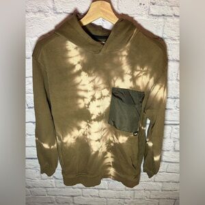 Zara Olive green & cream color‎ kids Tie Dye Sweatshirt hoodie size 11-12